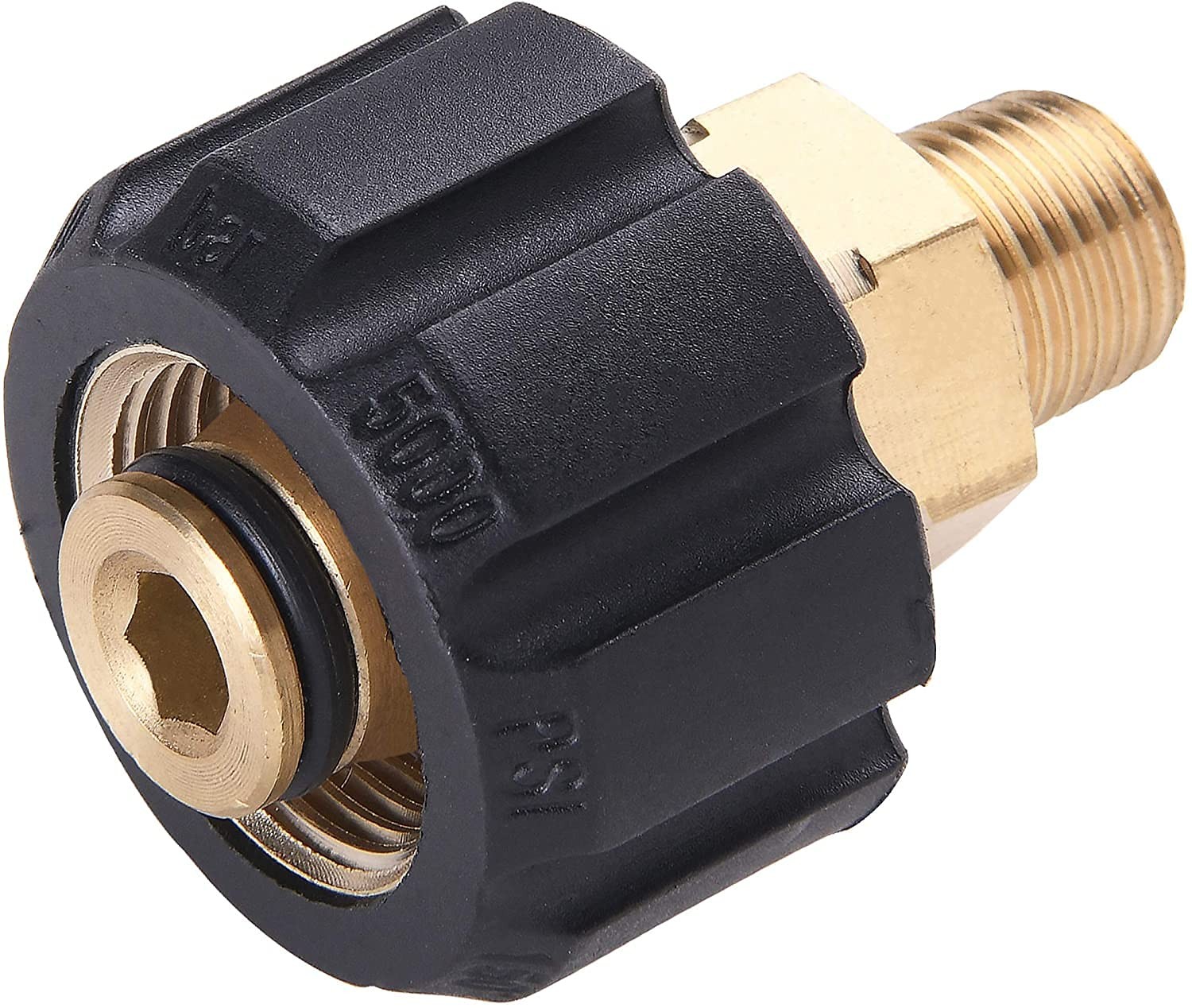 Pressure Washer Adapter, Female Metric M22 to 1/4 Inch Male NPT Fitting, 5000…