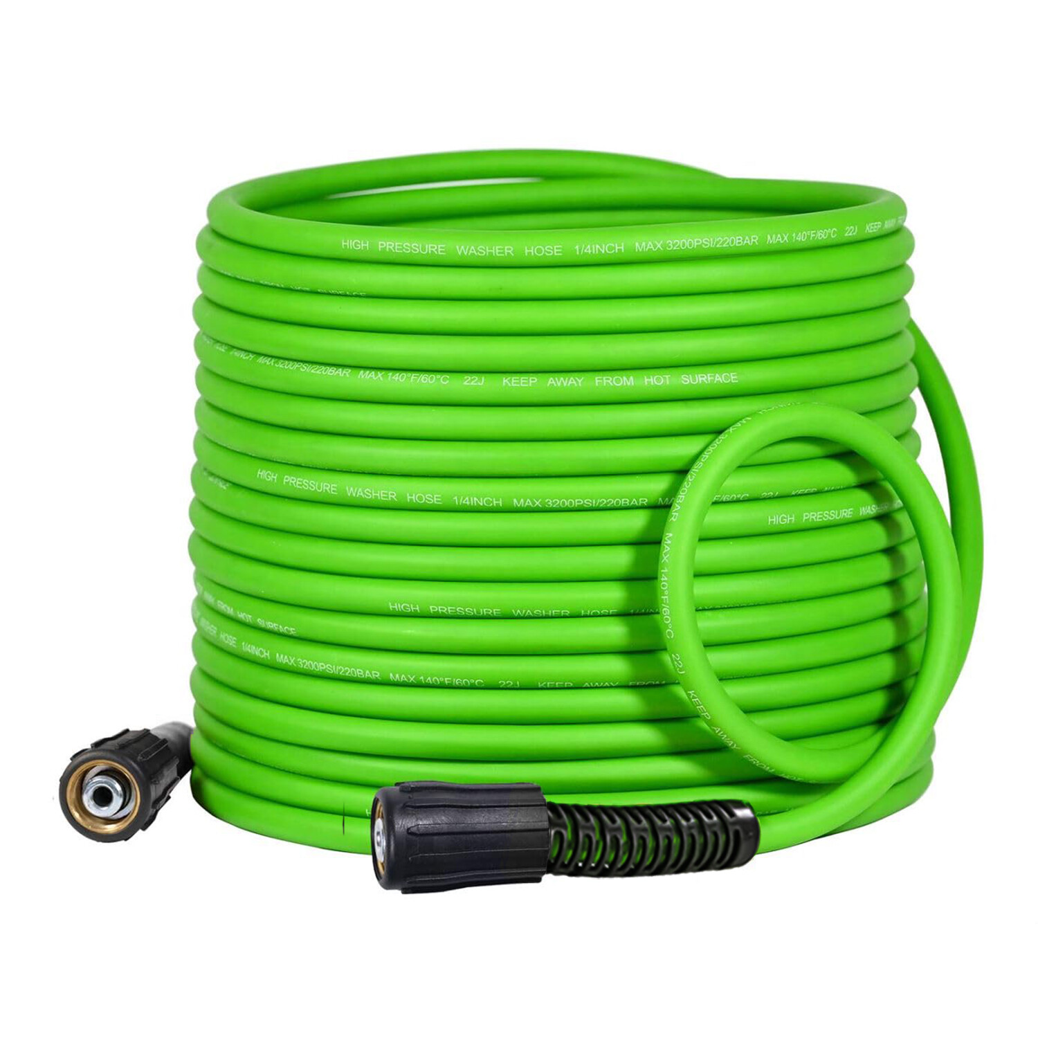 Super Flexible High Pressure Washer Hose 1/4″ M22-14mm & 15mm &3/8″ QC Adapters