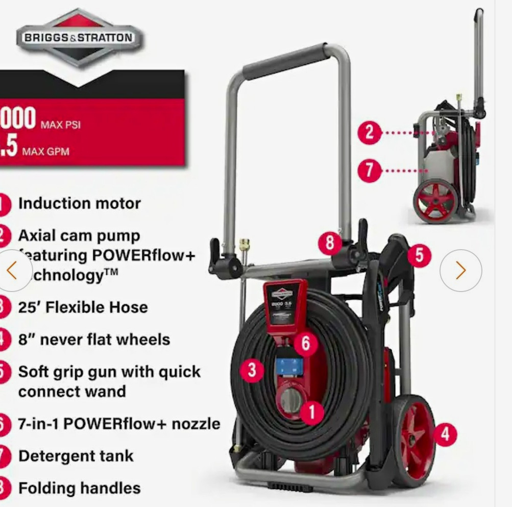 Briggs & Stratton Corded Electric Pressure Washer 2000 PSI 3.5 GPM