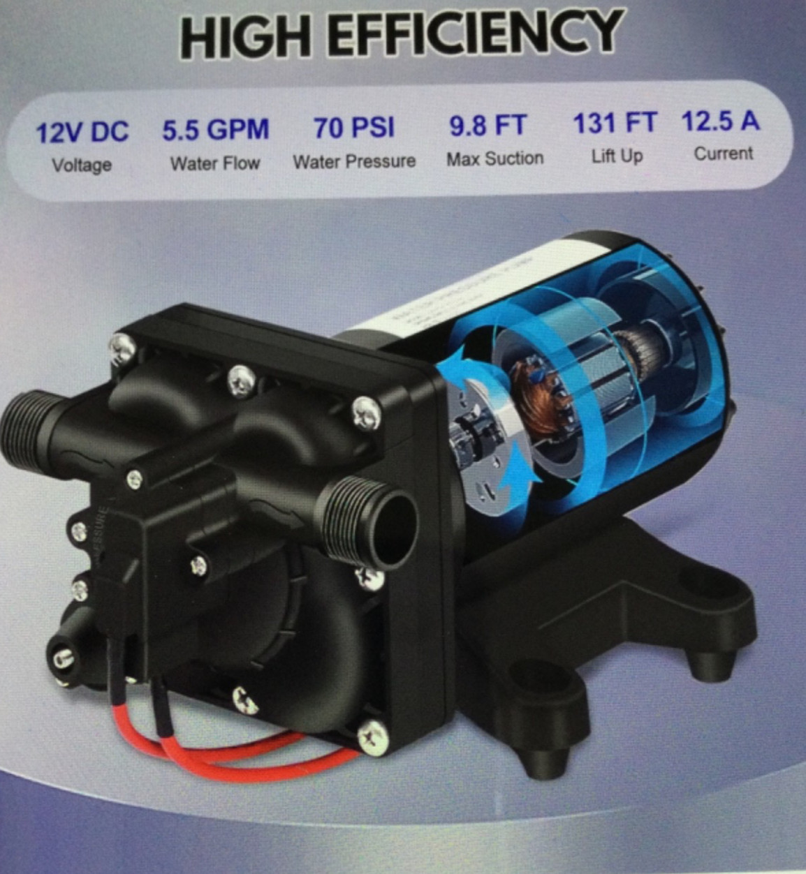 Eco-Worthy 42 series upgrade pressure washer pump 12v DC 70psi 5.5 GPM