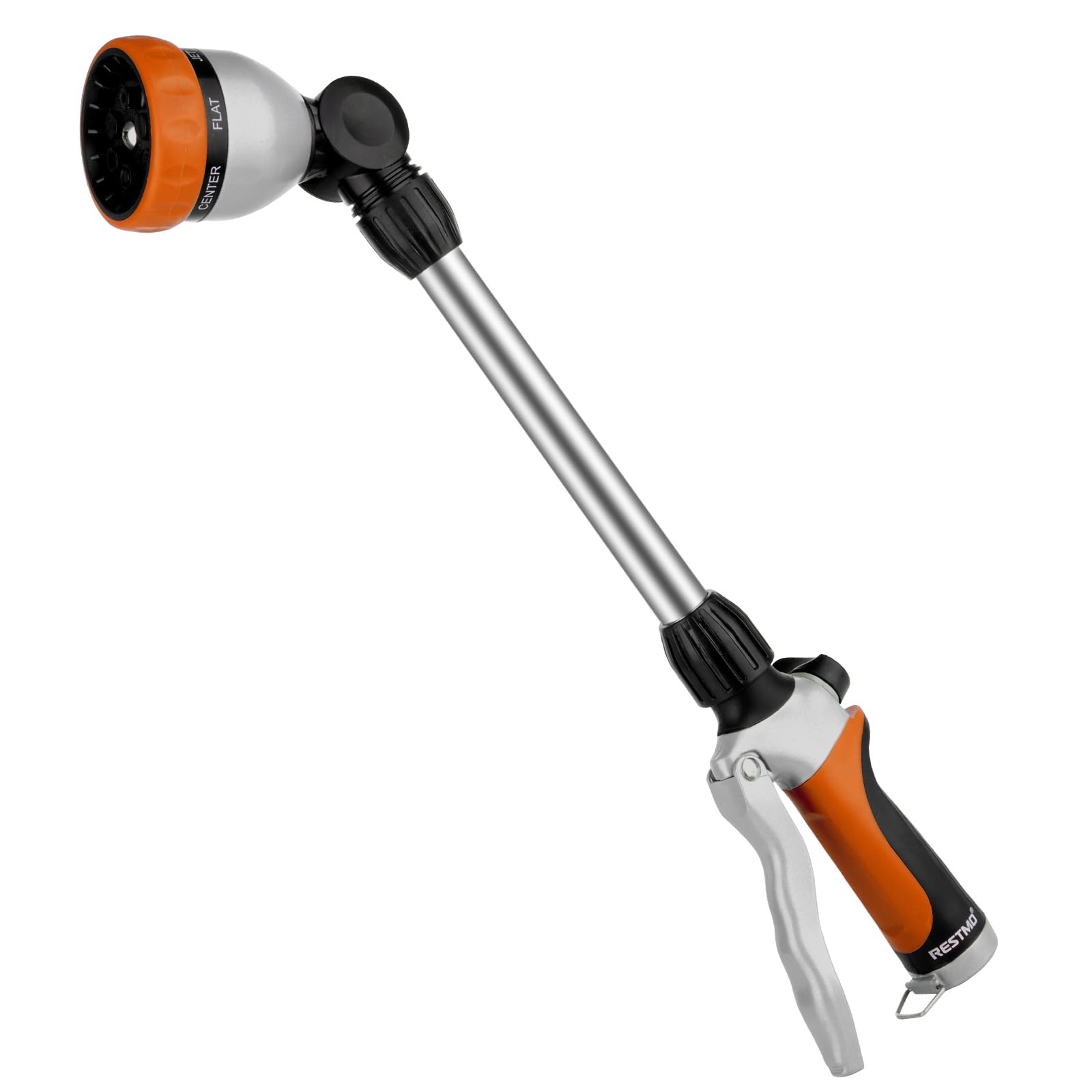 Metal Watering Wand, Heavy Duty Garden Hose Wand with 180° Swivel Ratcheting Hea