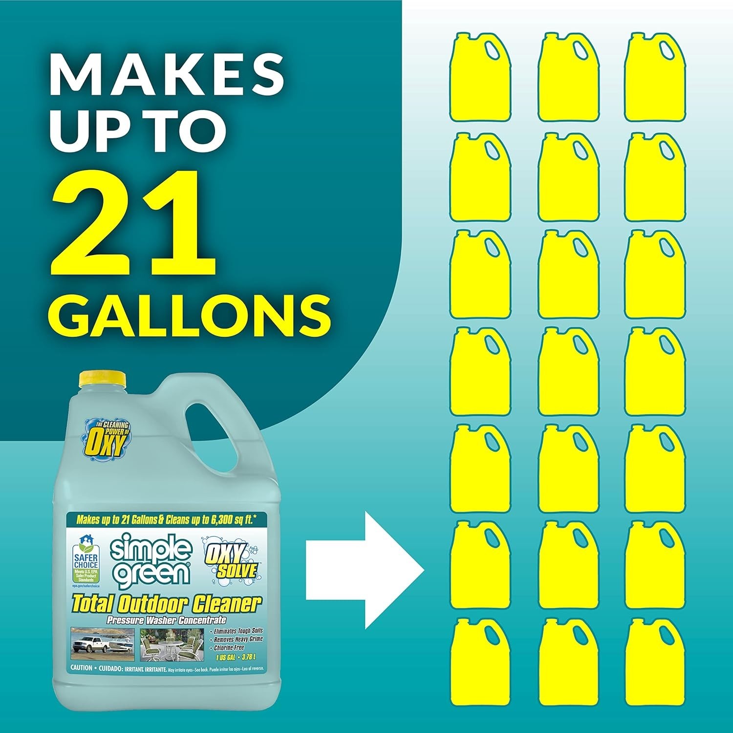 Powerful Outdoor Pressure Washer Cleaner – 1 Gal, Biodegradable & Plant Safe