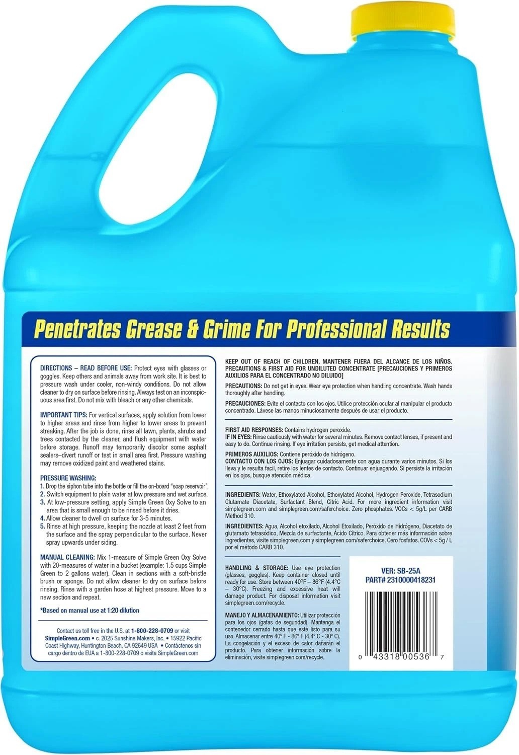 Oxy Solve Deck & Fence Cleaner – Eco-Friendly Pressure Washer Solution 128 Fl Oz