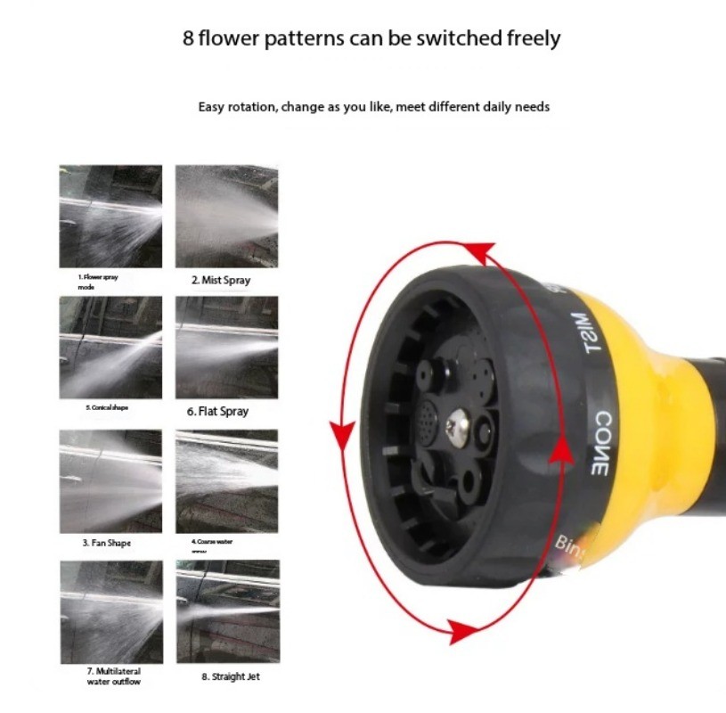 Automatic Foam Water Gun High Pressure Nozzle Jet Car Wash Hose Cleaning Tool