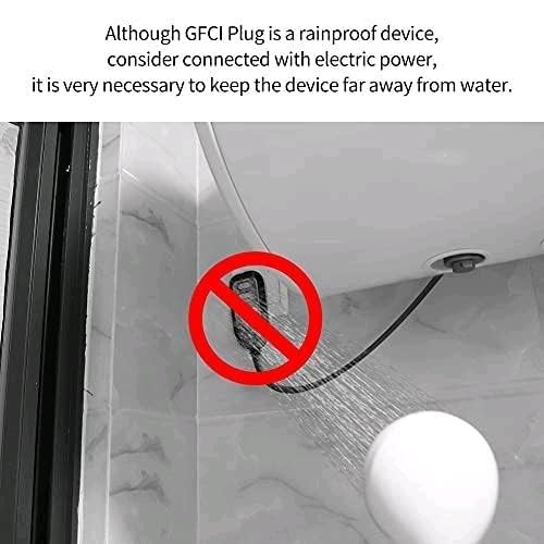 GFCI Auto Reset Plug 15A 3-Prong Waterproof for Pressure Washer & Hot Tub