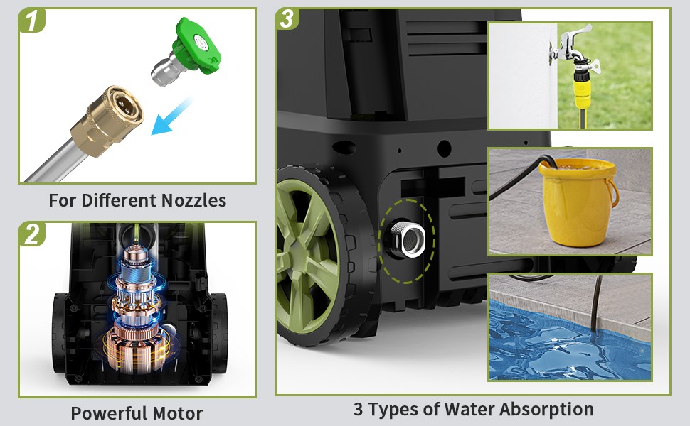 4000 PSI Electric Pressure Washer Powerful Cleaning Machine For Car Patio Metal