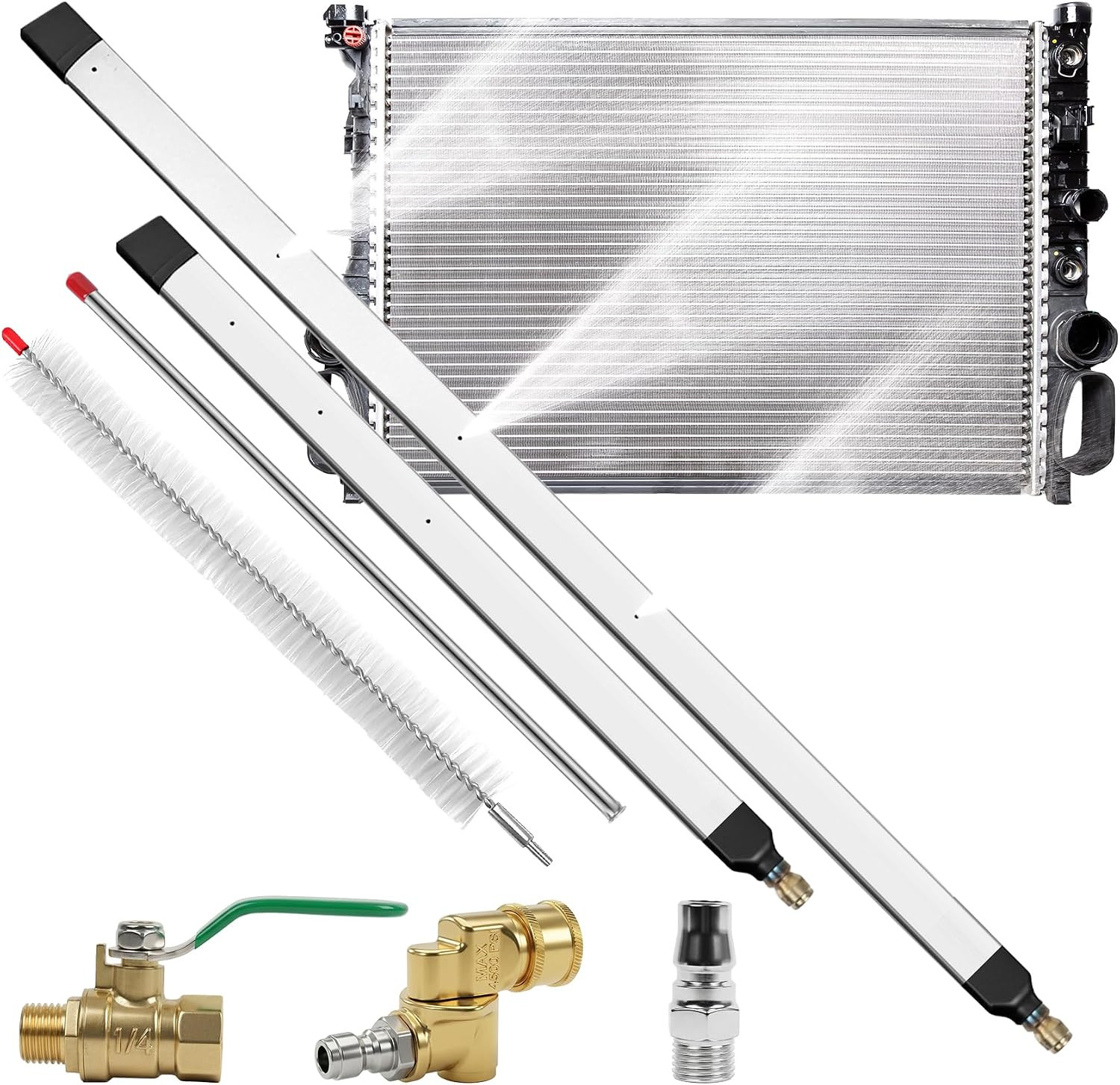 Radiator Cleaning Wand Set – 4500 PSI Stainless Steel Radiator Cleaner with 4 Pr