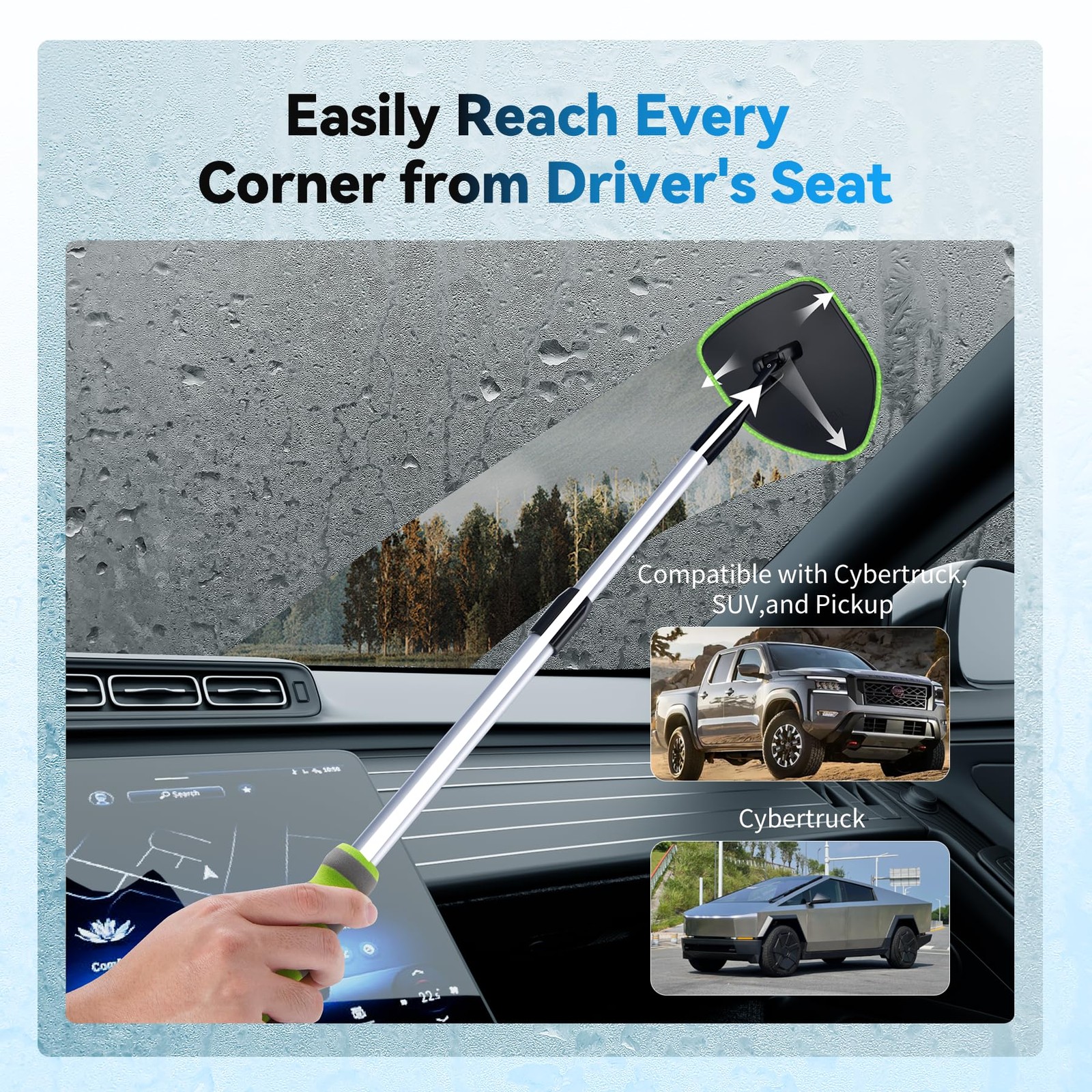 XINDELL Windshield Cleaner Tool, Car Window Cleaning Kit with 4 Reusable Micr…