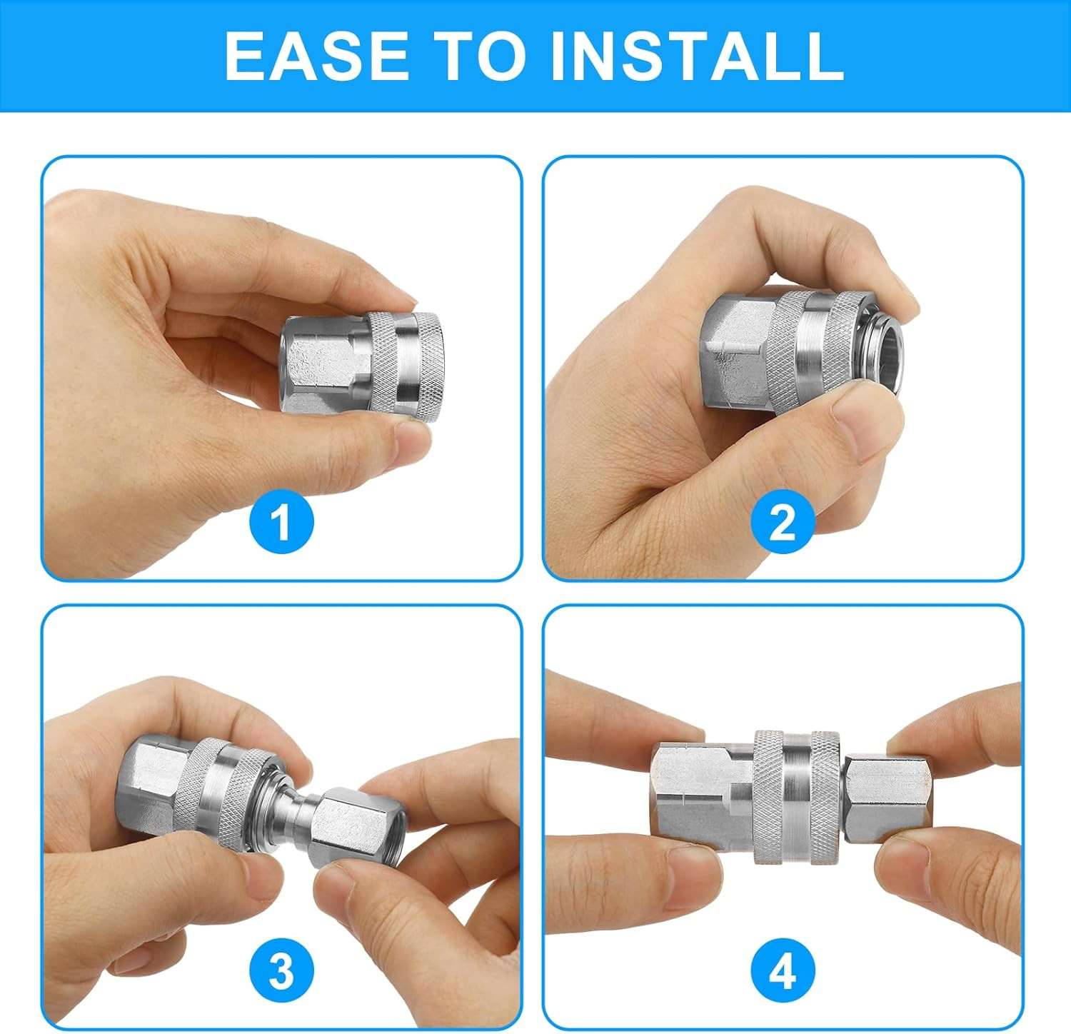 8 Pack Pressure Washer Quick Connect 3/8 Inch, Pressure Washer Fittings Stainles