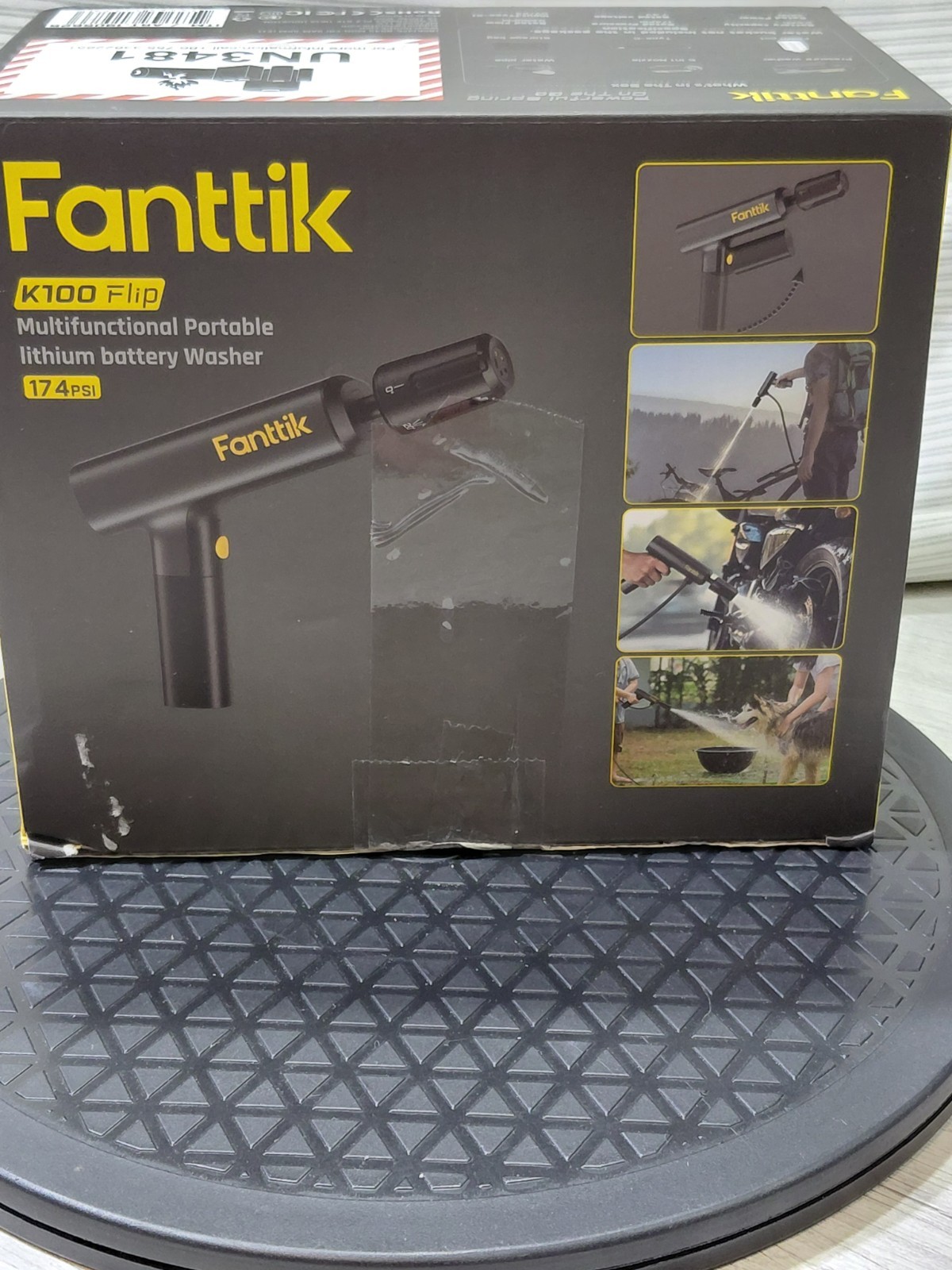 Fanttik K100 Flip Battery Cold Water Pressure Washer 174 PSI w/ Hose Nozzle
