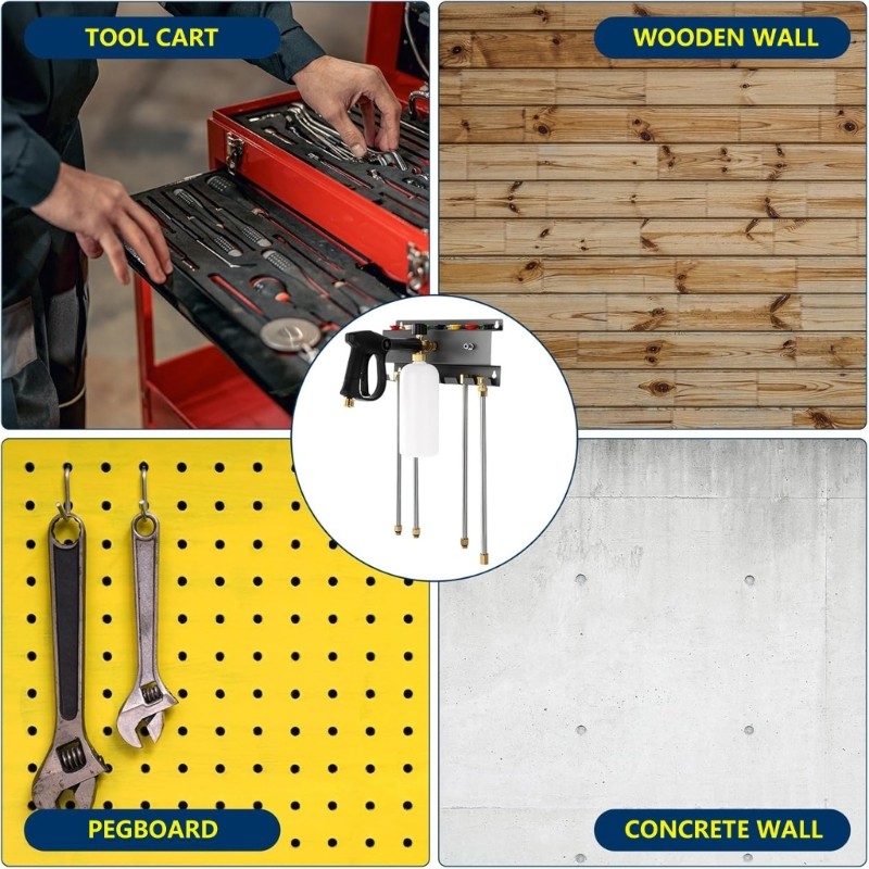 Wall Mount Pressure Washer Organiser For Guns Nozzles Tools Car Wash Accessories
