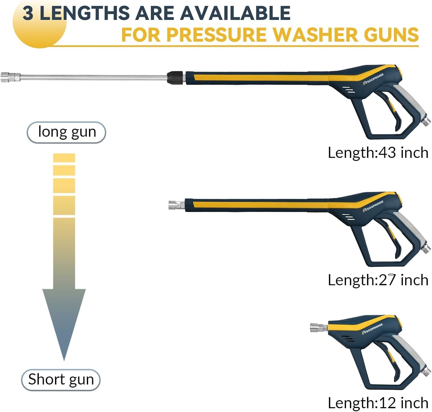 4000 PSI High Pressure Washer Gun with Stainless Steel Connector and Safety Lock