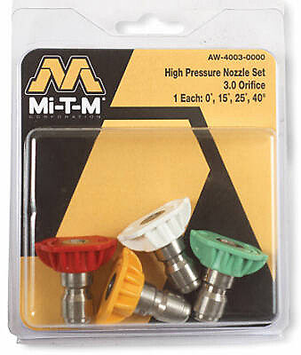 Mi-T-M AW-4003-0000 4-Pack High-Pressure Washer Spray Nozzle – Quantity 1