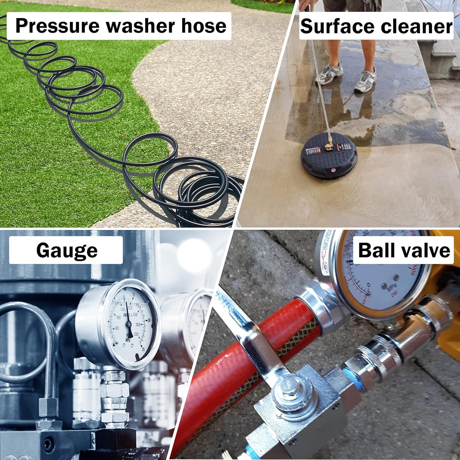2 Sets of 3/8 Inch Quick Connect Pressure Washer Fittings – 5000 PSI Strength