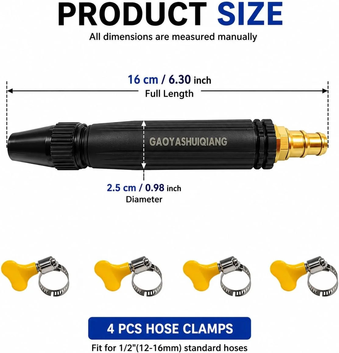 2026 New Jet Nozzle Power Washer for Garden Hose-Fit ID 11-16mm Tubing, High Pre