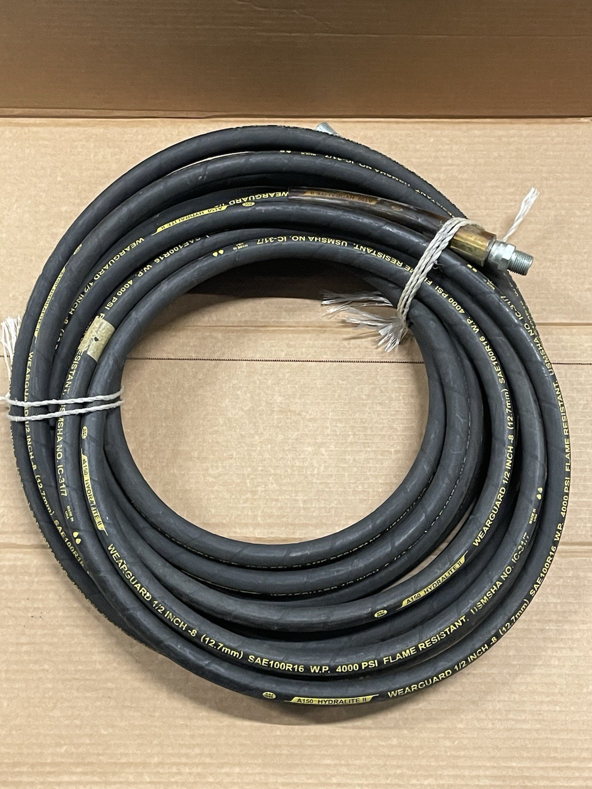 1/2” Wearguard 60ft High-Pressure 4000 PSI Hose With Swivel 1 End Made In USA