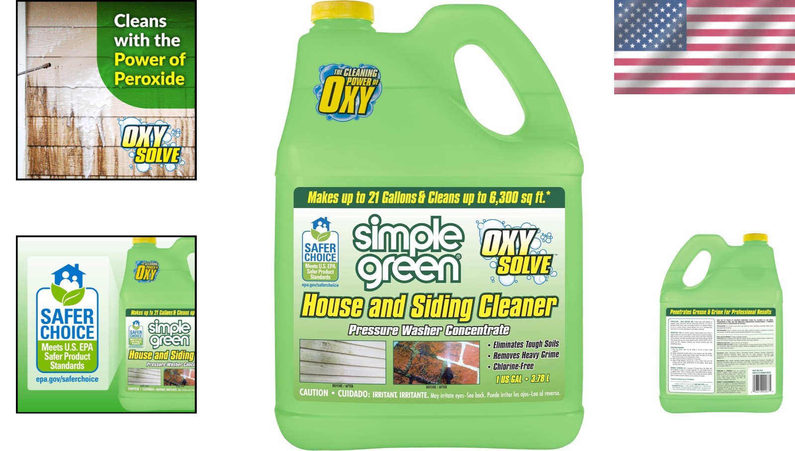 Oxy Solve Pressure Washer Cleaner – Non-Toxic 1 Gallon for Mold & Mildew Removal