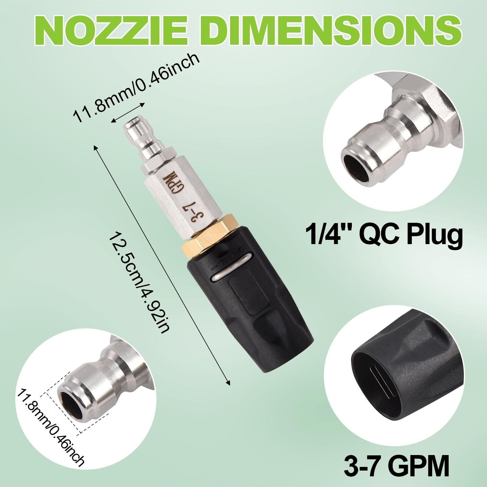 Adjustable Soft Wash Nozzle for Pressure Washer 1700-6000 PSI, Long Range Shoote