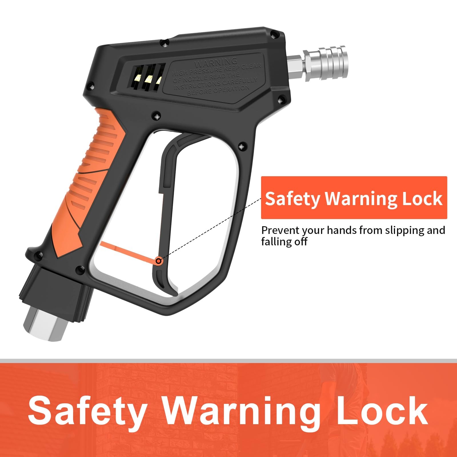 5000 PSI Pressure Washer Gun 10.5 GPM 3/8 Swivel Plug M2214mm/15mm Fitting