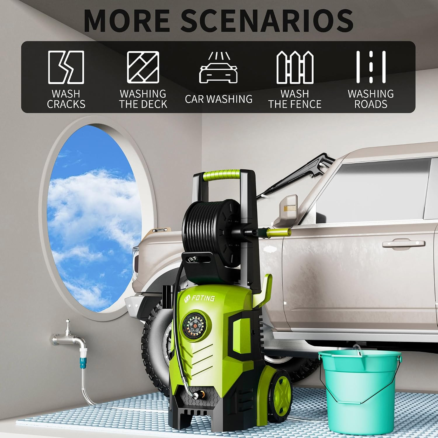 2026New Pressure Power Washer 5000PSI with Adjustable Touch Screen 8 Level, 34″
