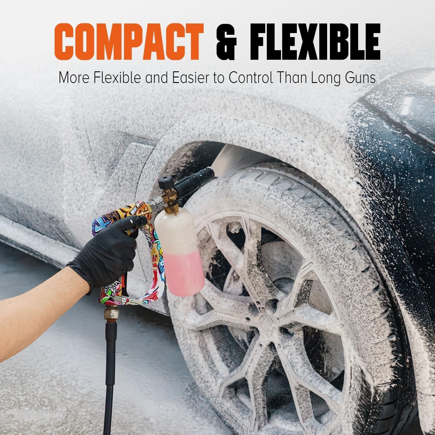 Effortless Car Washing with 4000 PSI High-Pressure Gun – Complete with 5 Nozzles