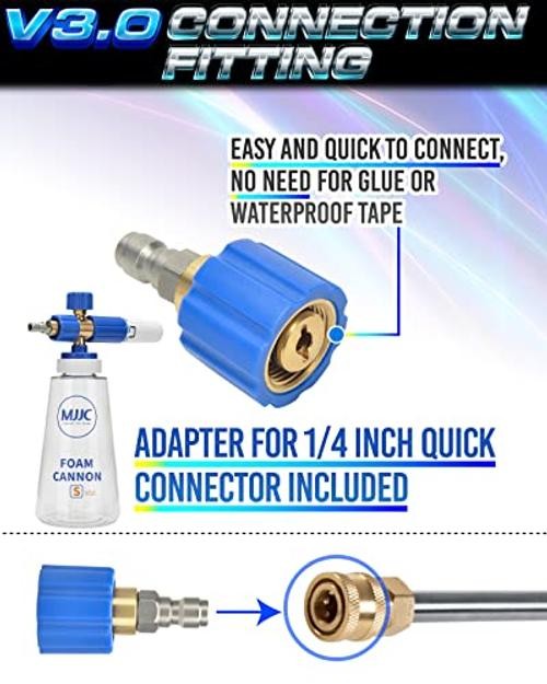 Foam Cannon S V3.0 (Thicker Snow V3.0 (1/4″ Quick Connector) + SOAP (20 fl oz)