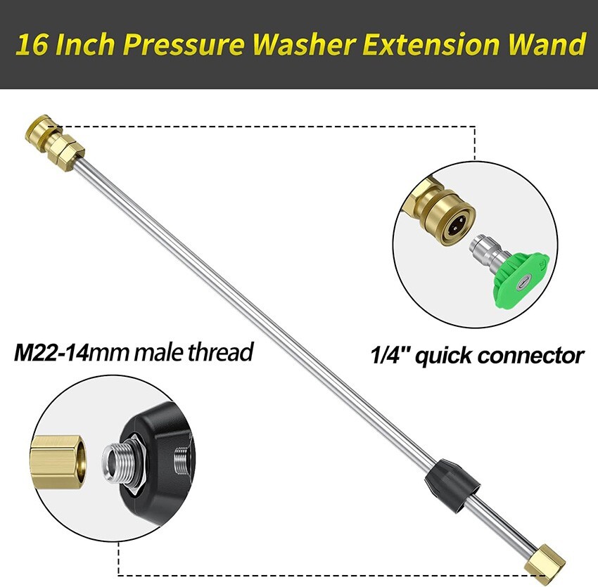 POHIR High Pressure 3600PSI Car Power Washer Gun Spray Wand Lance Nozzle Kit