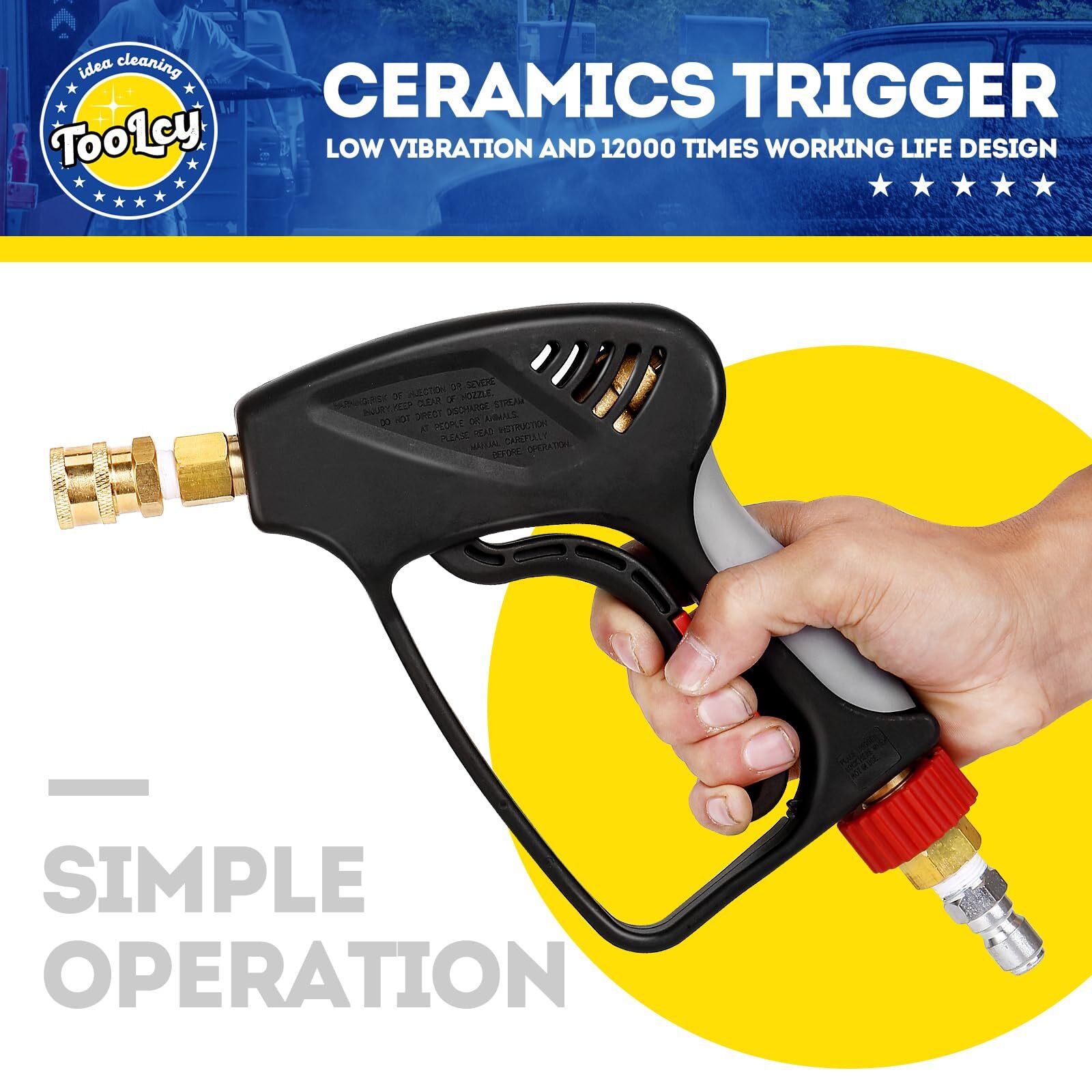 Pressure Washer Short Gun Commercial 5000 PSI / 10.5 GPM with Nozzle Tips 3/8…