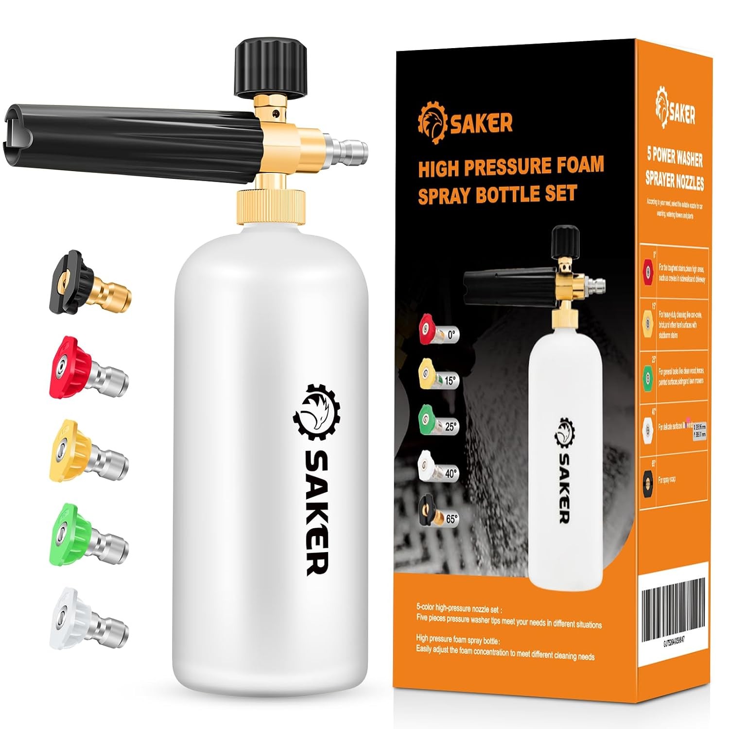 Power Washer Foam Cannon 1/4 Inch Quick Connect 5 Press Foam Lance Accessory