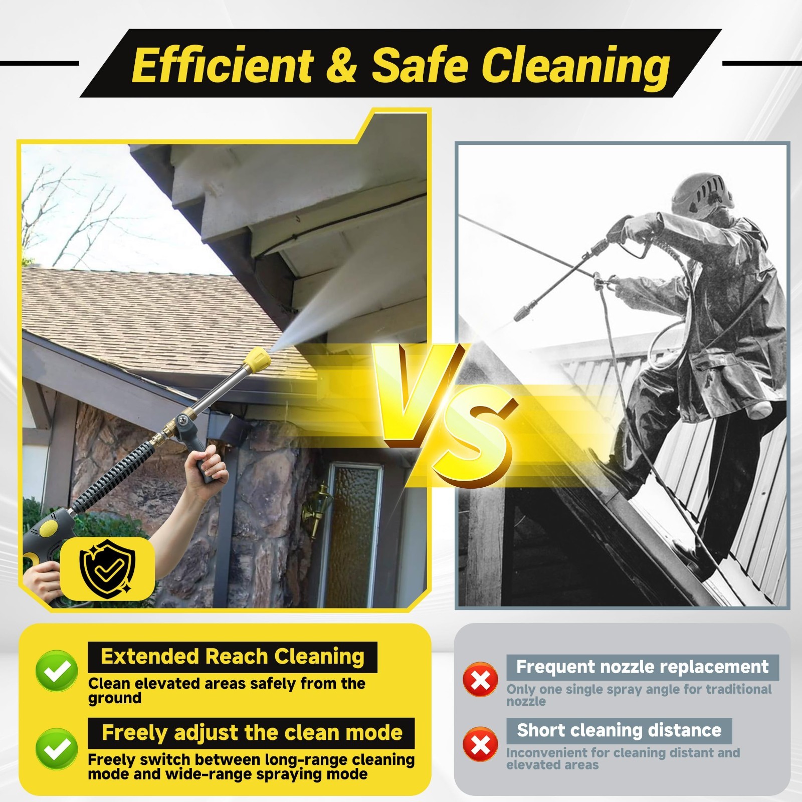 Pressure Washer Swivel Gun with Adjustable Long Range Tip & 3/8″ Quick Connector