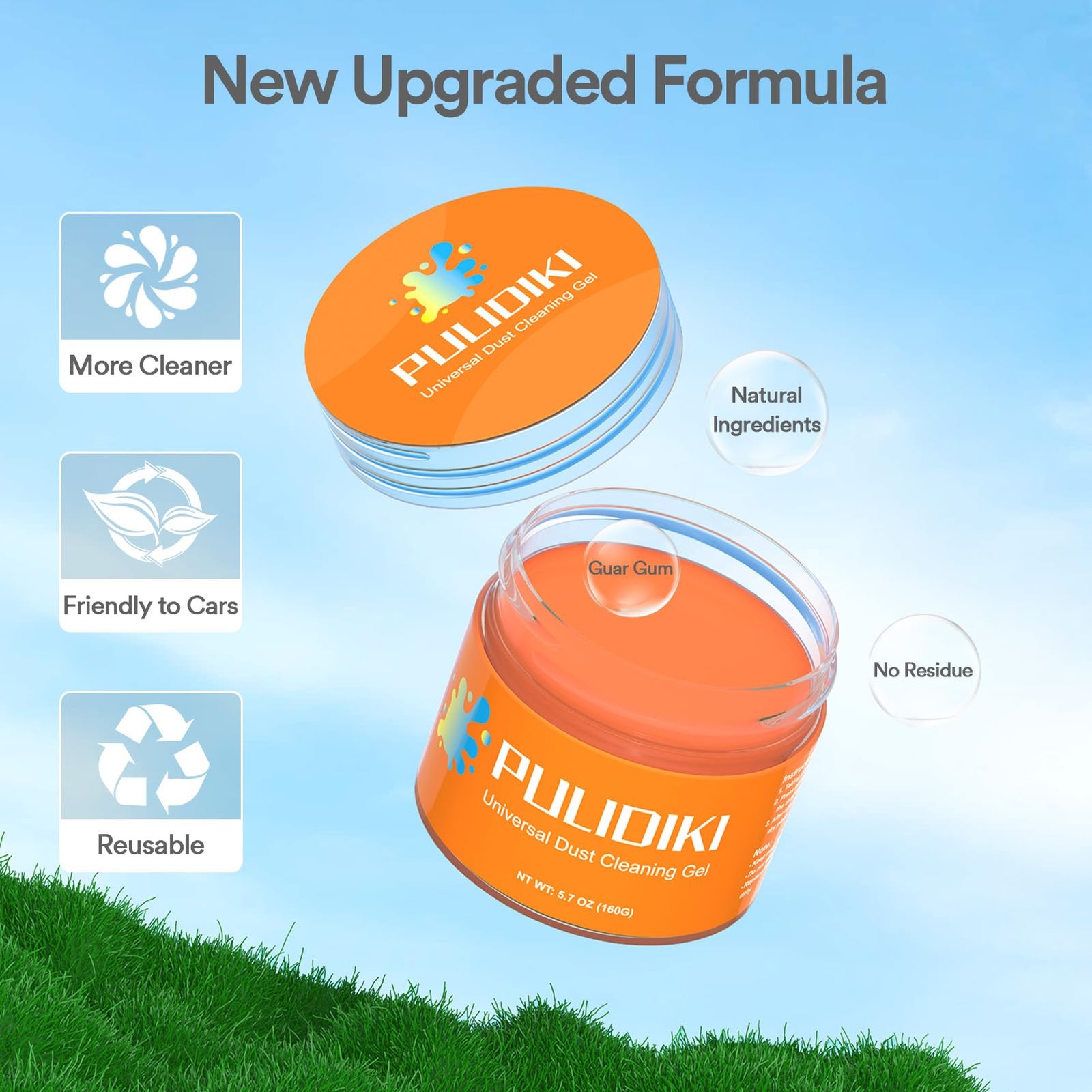 PULIDIKI Car Cleaning Gel Putty Kit Interior Orange