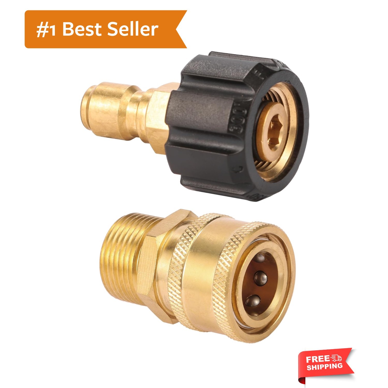 Pressure Washer Quick Connect Fittings, Quick Connect Kit M22 14mm to 3/8 Inc…