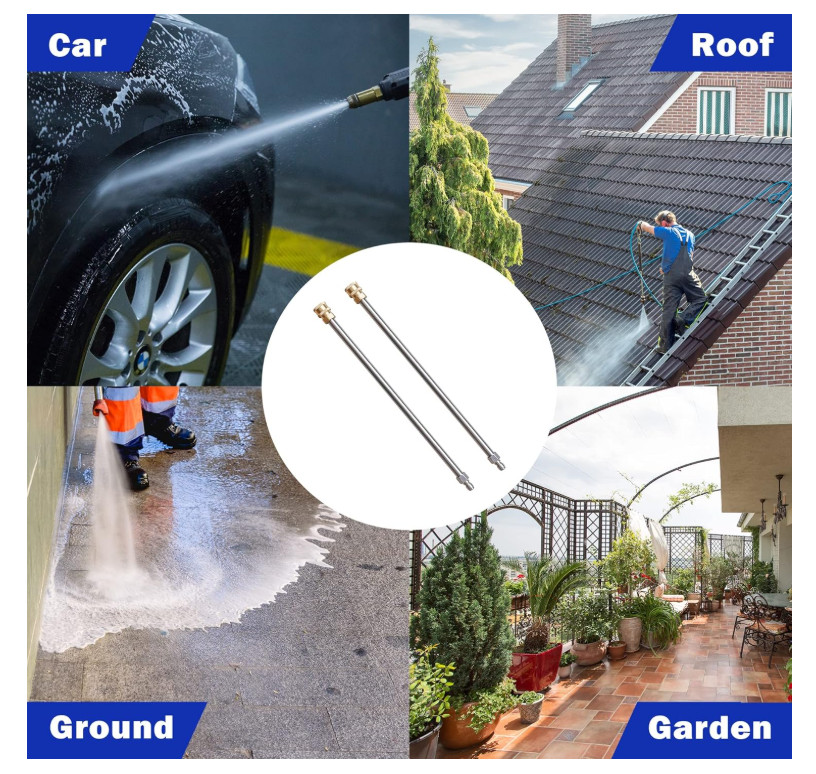 2 Pack 17 Pressure Washer Extension Wands Stainless Steel with 1/4 Quick Connect