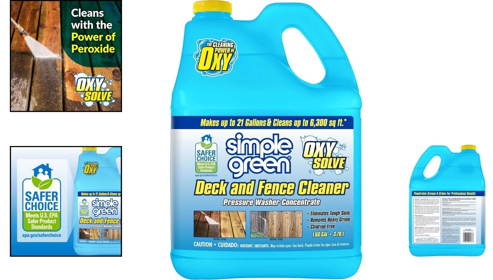 Oxy Solve Deck & Fence Cleaner – Eco-Friendly Pressure Washer Solution 128 Fl Oz