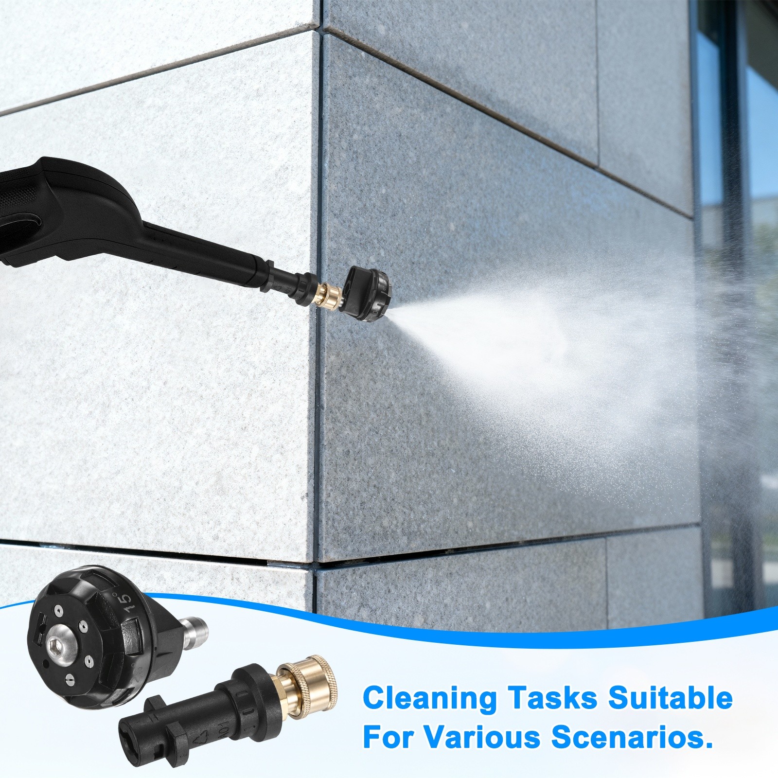 6-in-1 Pressure Washer Nozzle Tips with Connect Adapter, 3600PSI, 2.5GPM