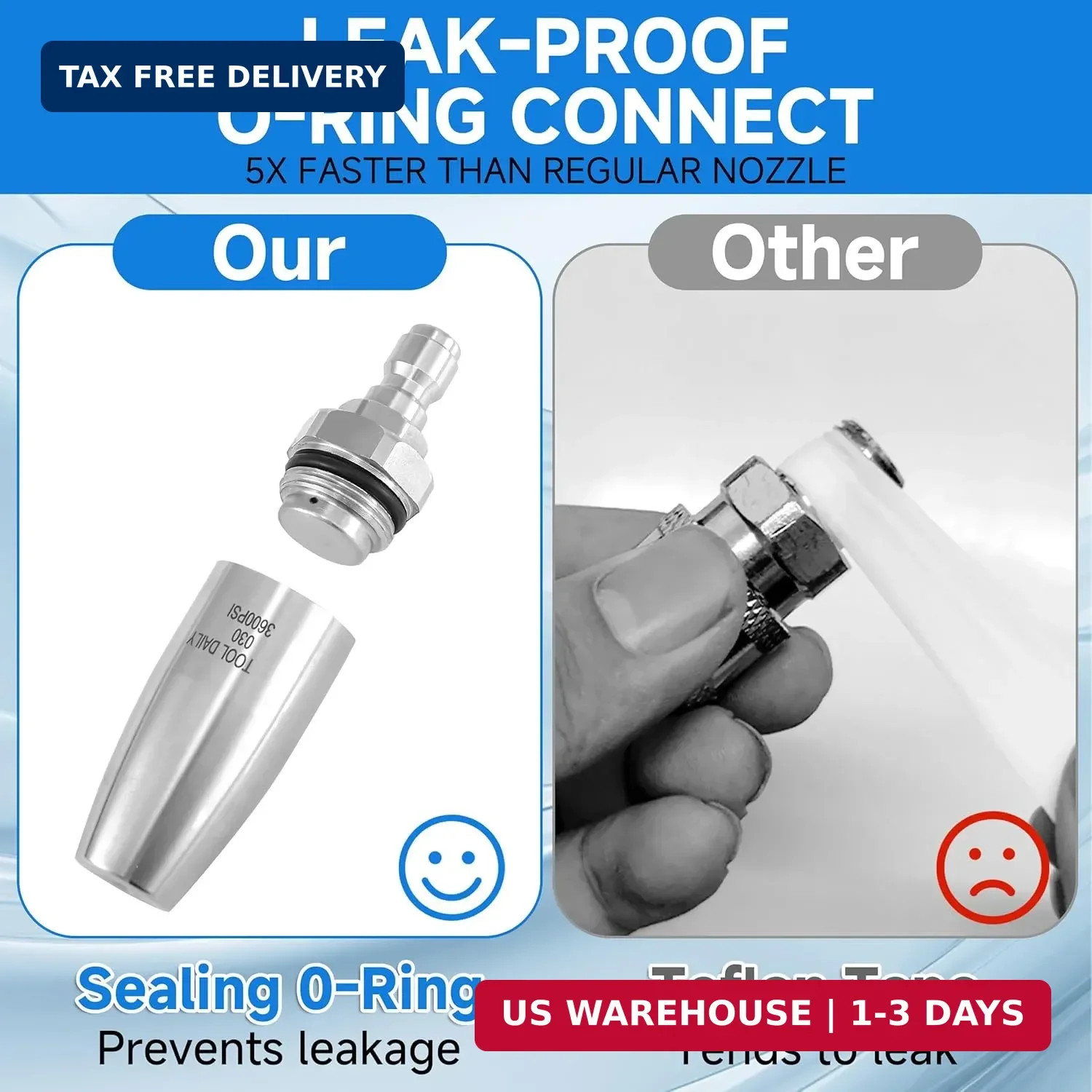 Tool Daily Turbo Nozzle Pressure Washer Stainless Steel, 360° Rotating Pressure