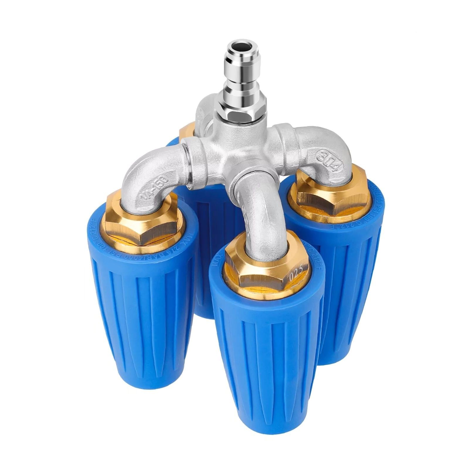 360° Rotating Pressure Washer Four Turbo Nozzle 1/4″ Quick Connector 2.5 Orifice