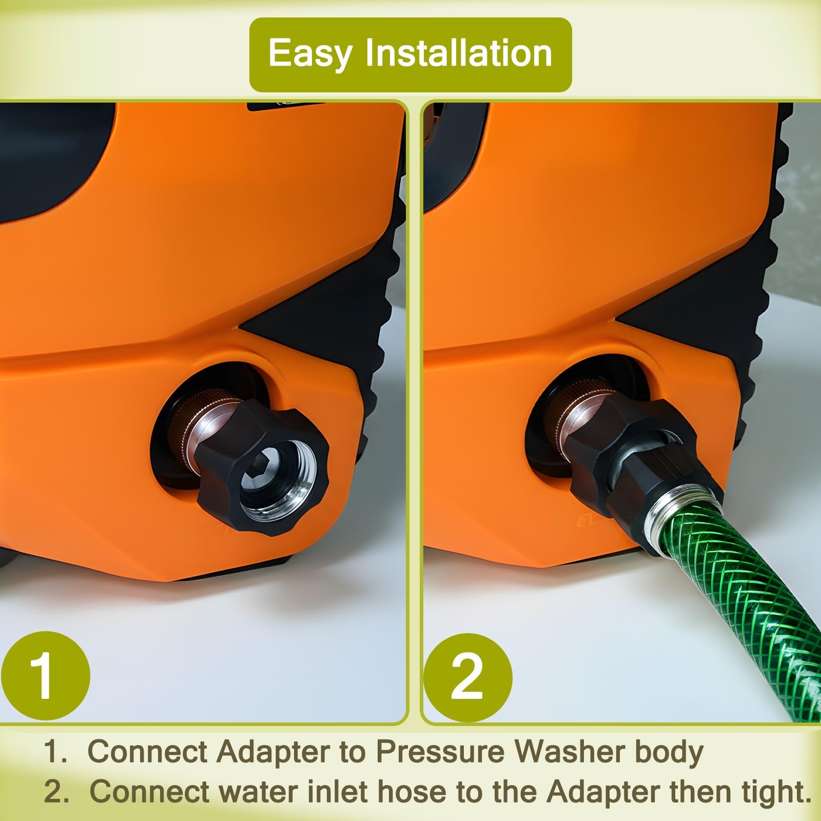 2 PCS 3/4 Inch Electric Pressure Washer Coupler Garden Hose Adapter Fits SPX