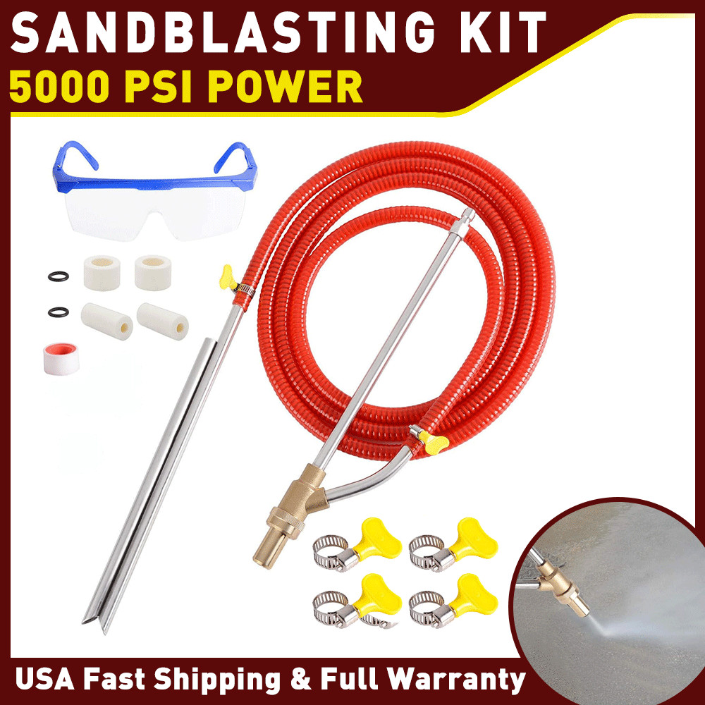 Sandblasting Kit for Pressure Washer Sand Blaster Attachment Nozzles 5000 PSI