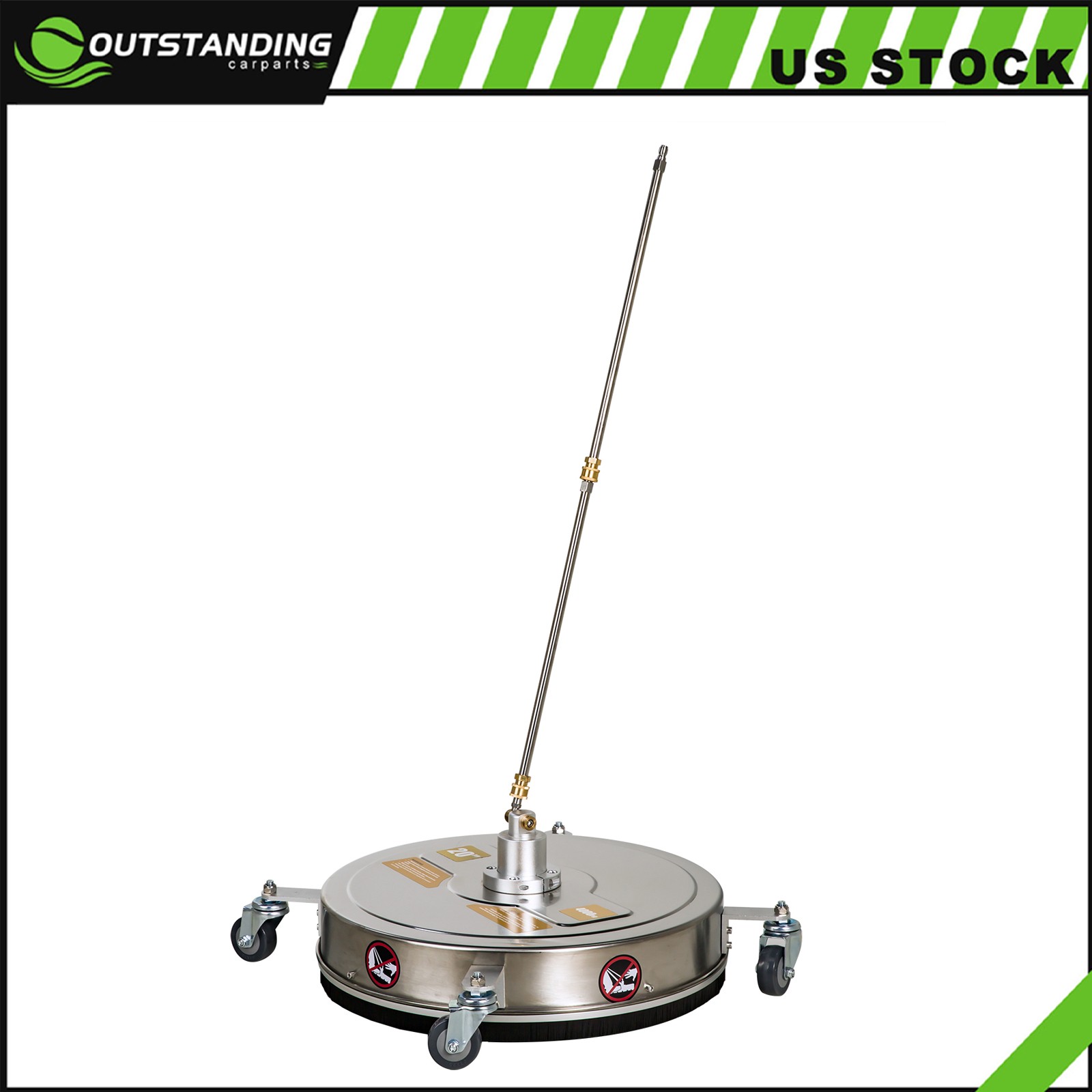 20″ Pressure Washer Surface Cleaner Stainless Steel w/ 4 Wheels 4000 PSI