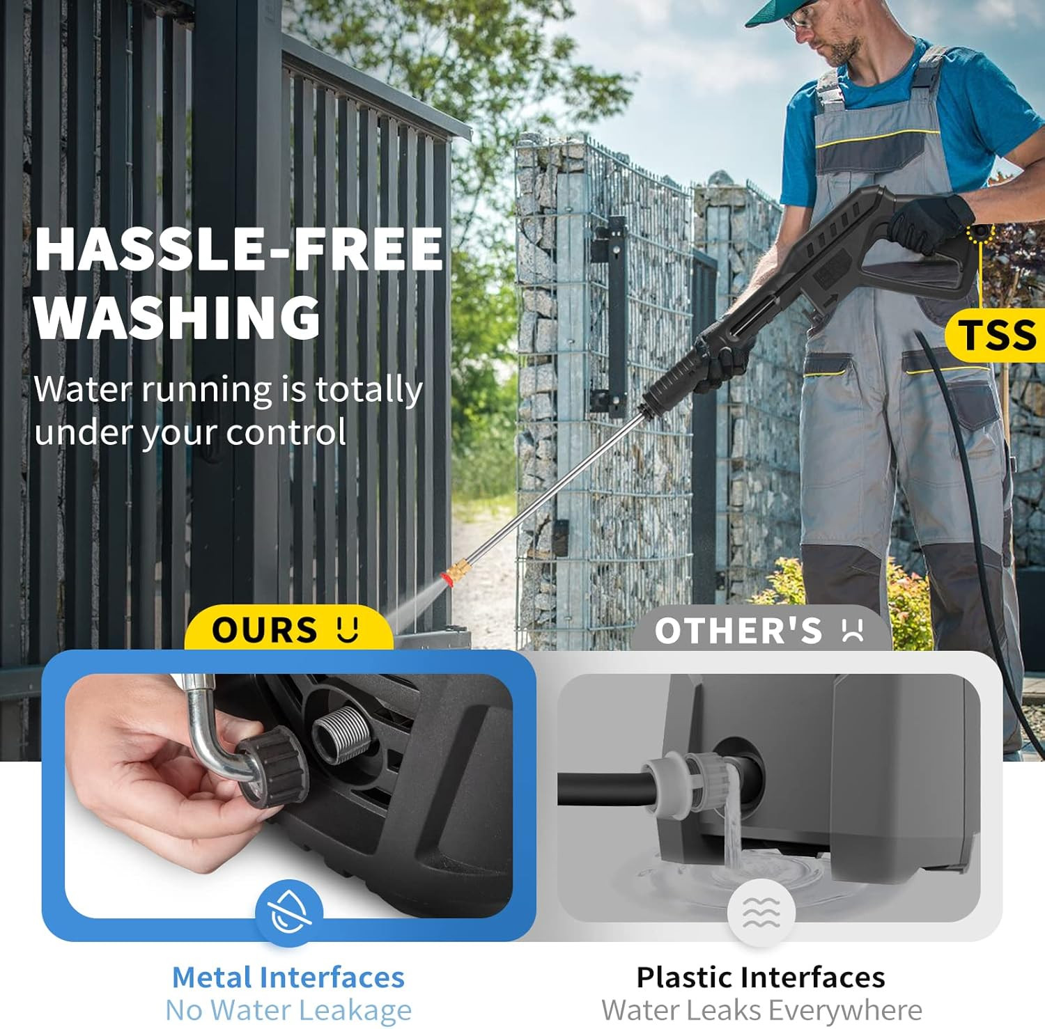 Electric Power Washer, 2000 PSI 1.65 GPM, Portable Cleaner with 30Ft Hose, Foam