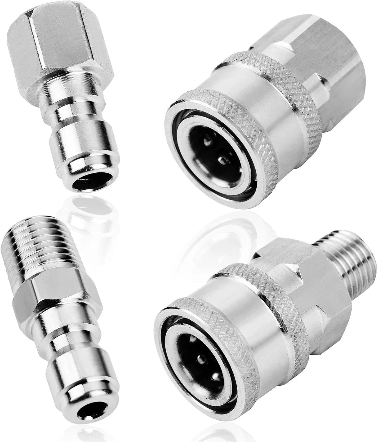 High Pressure 5000 PSI Couplers – 2 Set Stainless Steel Quick Connect Fittings
