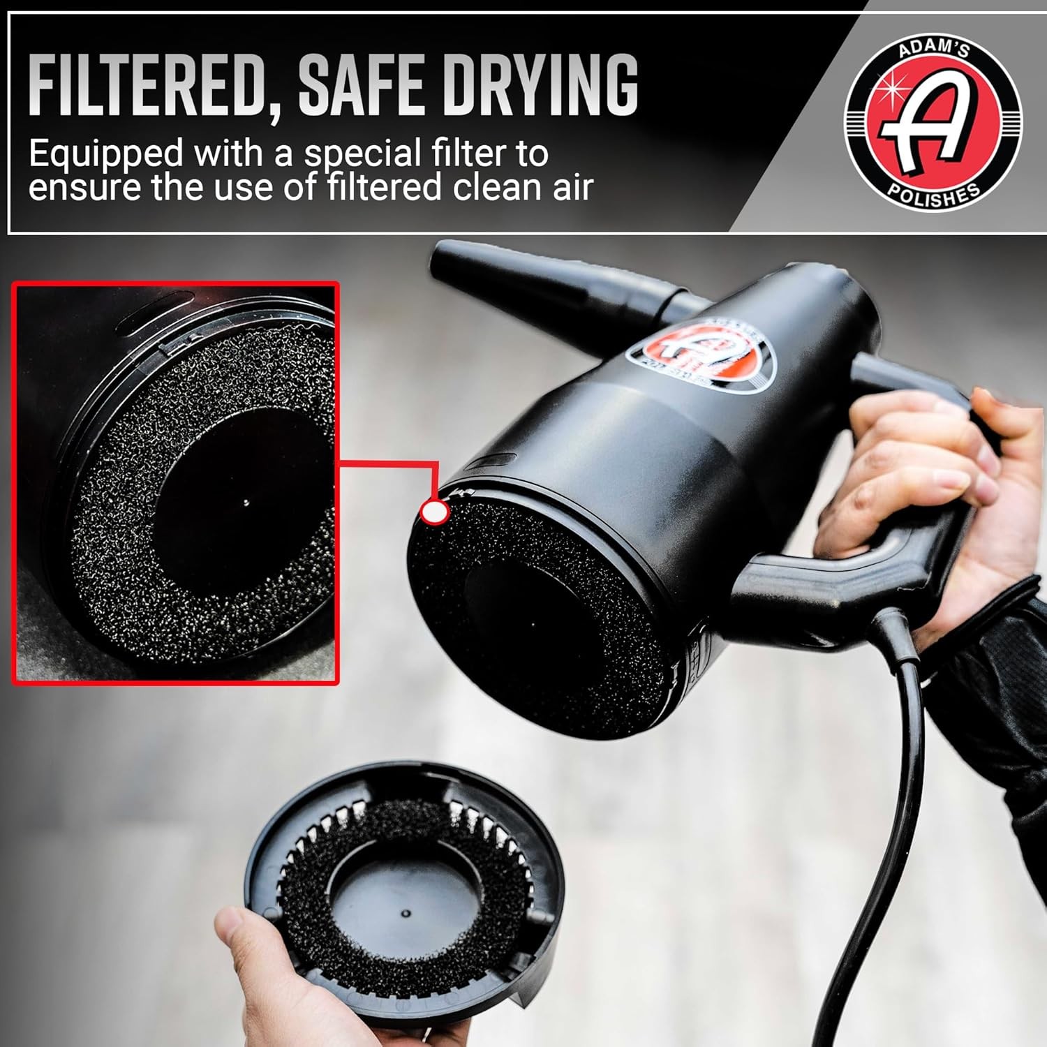 Adam’s Polishes Mini Air Cannon-Handheld High Powered Filtered Wash Dryer Blower