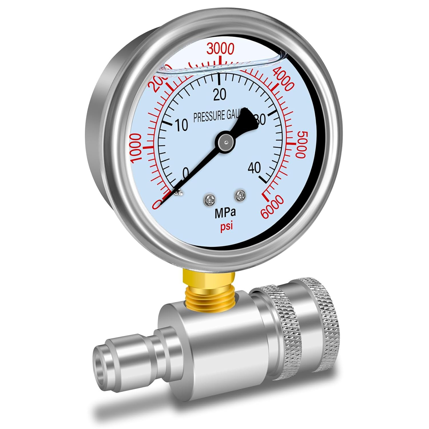 Boltigen Pressure Washer Gauge Kit, Pressure Gauge for Power Washer with 3/8Inch