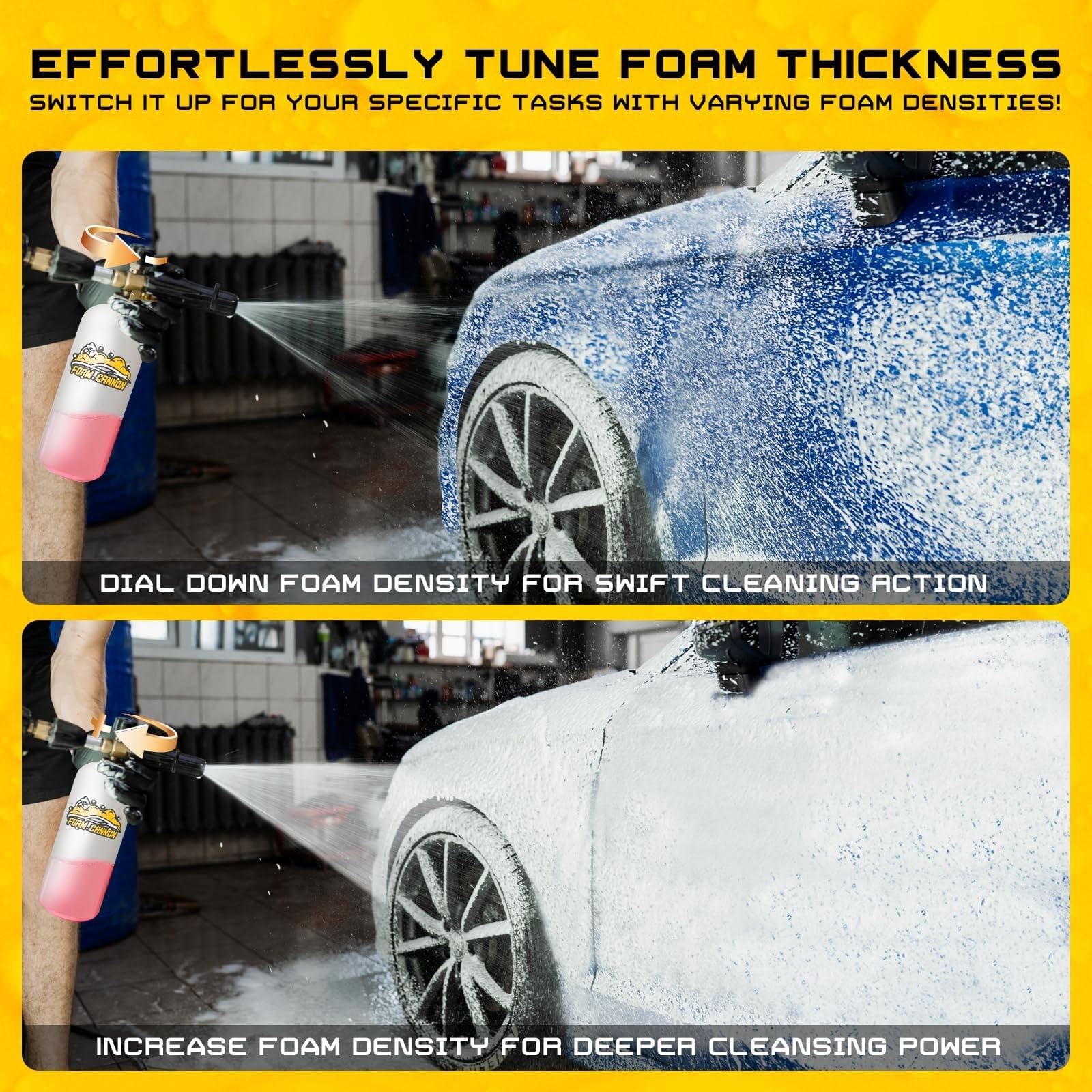Foam Cannon for Pressure Washer, 1L Bottle Snow Foam Cannon with 5 Pressure W…