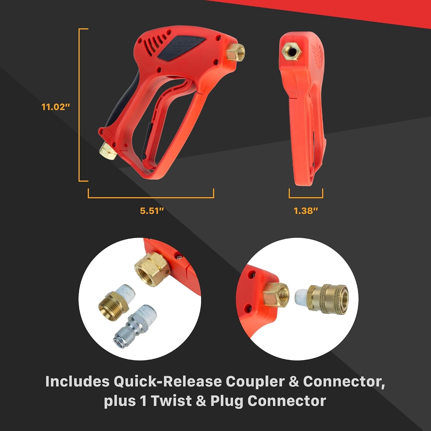 5000 PSI Short Pressure Washer Gun with 1/4” Quick Connect Coupler