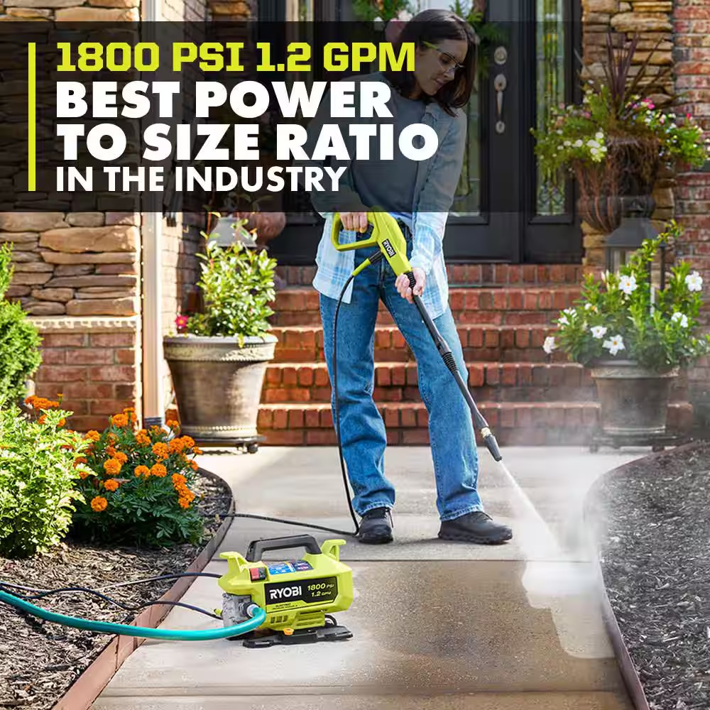 1800 PSI 1.2 GPM Cold Water Corded Electric Pressure Washer with Premium Foam Bl