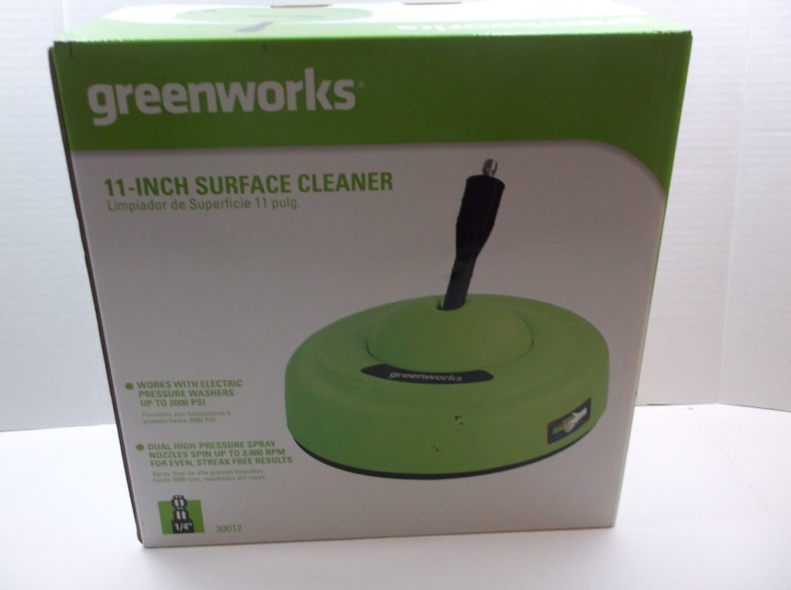 New Greenworks11 inch Surface Cleaner Universal Pressure Washer Attachment 30012