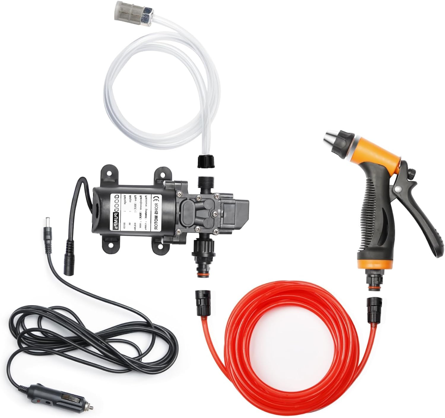 Portable Intelligent Electric Pressure Washer Pump 100W 160 PSI 12V Portable Pre