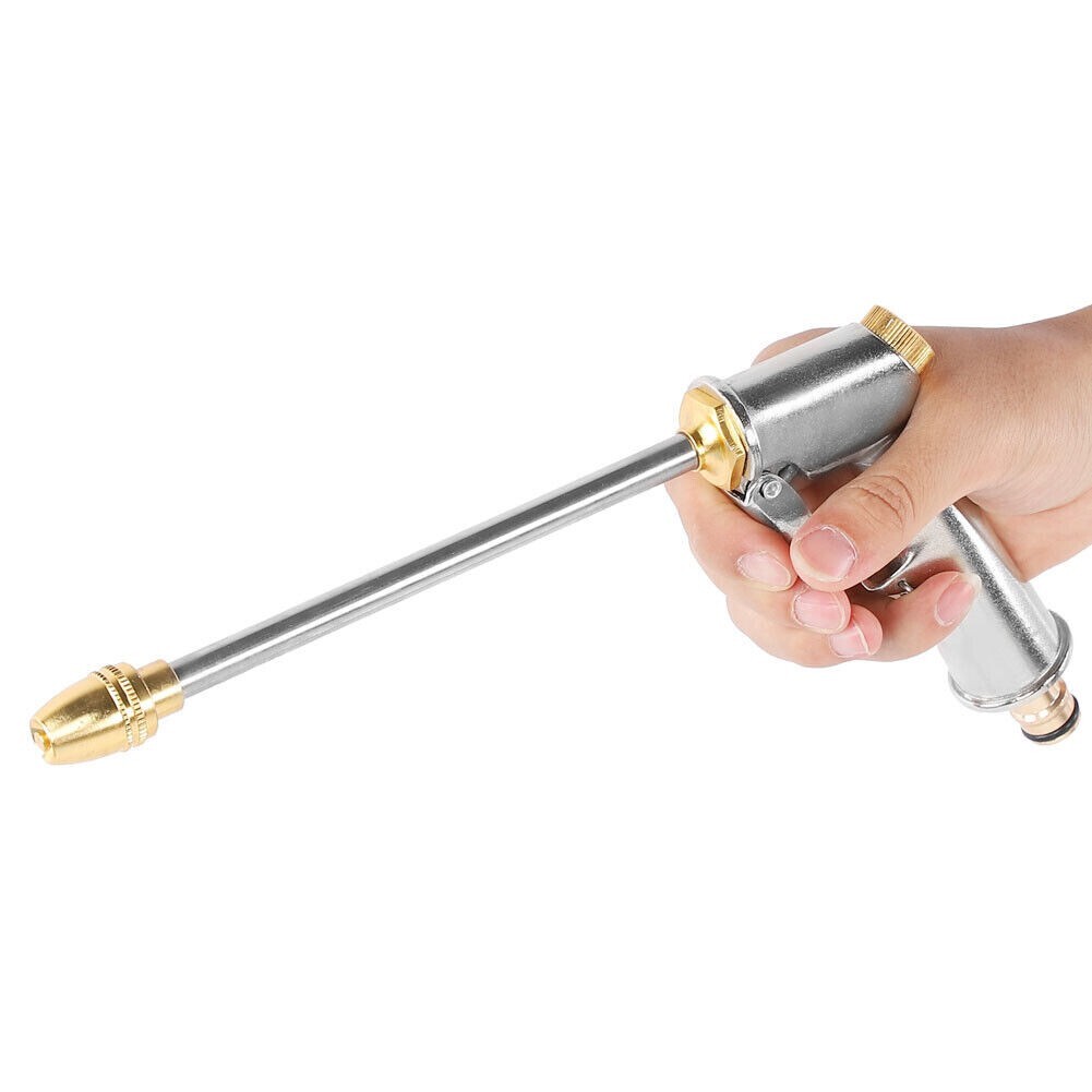 High Pressure Water Gun Long Nozzle Water Spray Gun Adjustable Strong Zinc